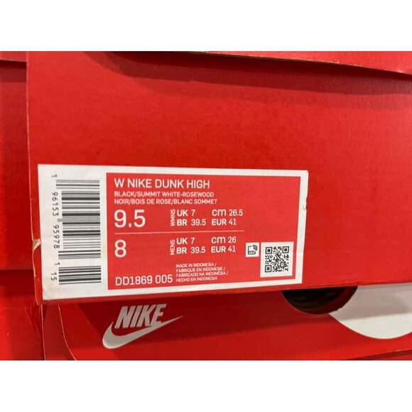 Nike Dunk High Black Rosewood WOMENS 9.5US - Picture 7 of 7